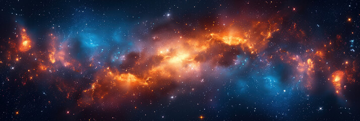 Naklejka premium Shiny Space with Stars Background