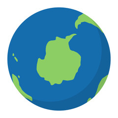 SDGsやエコロジーイメージの南極を中心とした地球ベクターイラスト
