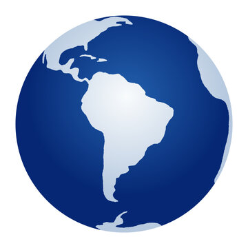 SDGsやエコロジーイメージの南アメリカを中心にした地球ベクターイラスト