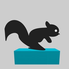 illustration of a rabbit in a box