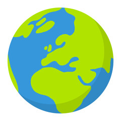 SDGsやエコロジーイメージのヨーロッパを中心にした地球ベクターイラスト
