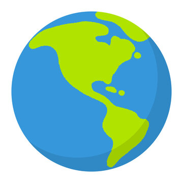 SDGsやエコロジーイメージの北アメリカを中心にした地球ベクターイラスト