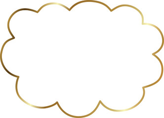 Speech bubble outlined glossy gold style