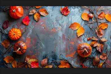 Halloween pumpkin frame, Halloween background with pumpkins, pumpkin, autumn, leaf, halloween, orange, thanksgiving, fall