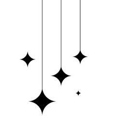 Fototapeta premium Black Hanging Sparkle Stars