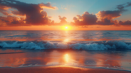 Fototapeta na wymiar golden sunset and sea landscape.