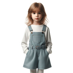 Beautiful fashion child isolated on transparent background