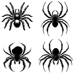  spider silhouette set - pack of 4 spider 
