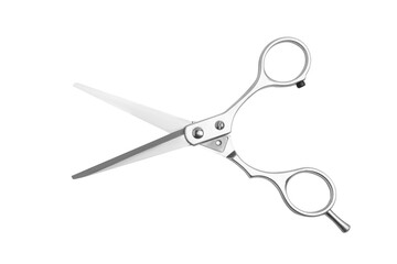 Professional scissors for cutting hair on a blank background