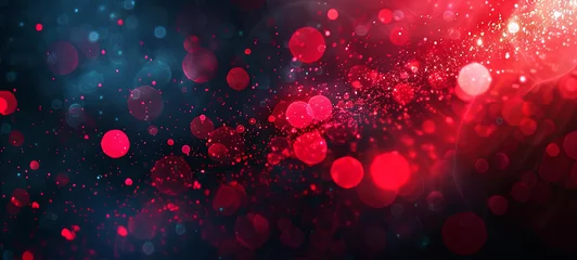 Tuinposter red point light in the dark, empty space pattern, grainy noise. volumetric background. generative ai © Анатолій Алаликін