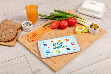 Healthy Tablet Pc compostion, social networking concept concept