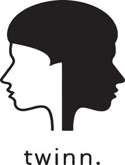 Silhouette Twinn Sister is a one frame head logo