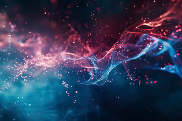 Abstract background of cosmic nebulae. AI technology generated image - obrazy, fototapety, plakaty