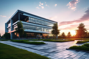 Science and Technology Park Square and Office Building. AI technology generated image