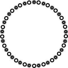 Star round decorative border frames. Design element, ornament