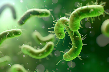 Helicobacter pylori. AI technology generated image