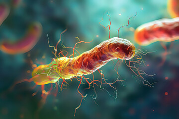 Helicobacter pylori. AI technology generated image