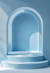 Fototapeta premium Stage with sky blue background