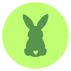 Frohe Ostern Sticker grüner Button Aufkleber mit grünem Hasen