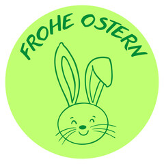 Frohe Ostern Sticker Button grüner Aufkleber
