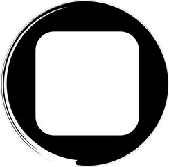 Circle brush frames with rounded square border layout