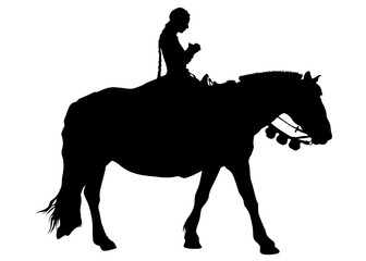 Horseman rides a horse on a white background - 762368593