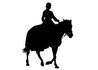 Horseman rides a horse on a white background - 762368594