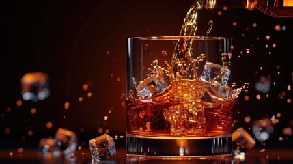 Golden Whiskey Pour: Capturing the Dynamic Elegance of Liquid Gold