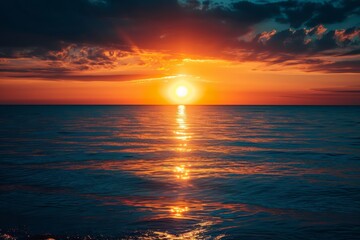 Obraz premium Sunset over the sea background