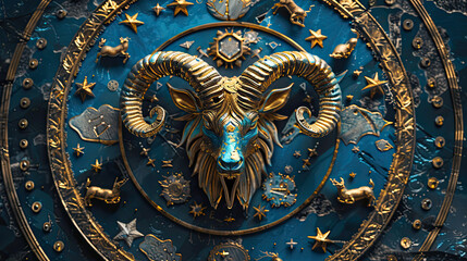 Fototapeta na wymiar Twelve zodiacs concept. Horoscope Capricornus zodiac sign.