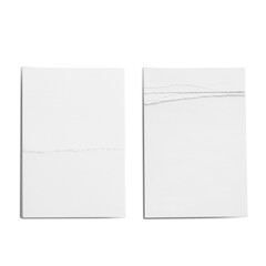 Two Notepads with a torn sheet on a blank background