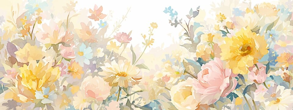 Abstract watercolor flowers background vector presentation design illustration in the style of white background 