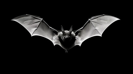 Close up of Bat on night sky background, mystery animal concept, banner with copy space