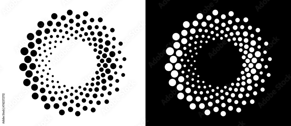 Leinwandbilder modern abstract background. halftone dots in circle form. round logo. vector dotted frame. design el