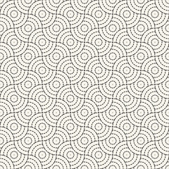 Vector seamless pattern. Repeating geometric elements. Stylish monochrome background design.