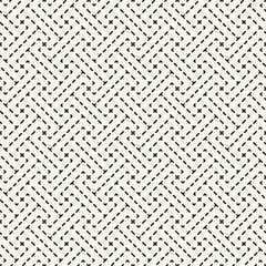 Vector seamless pattern. Repeating geometric elements. Stylish monochrome background design. - 762373188