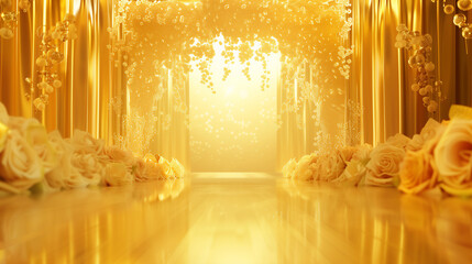 Luxury golden wedding background. - 762373568