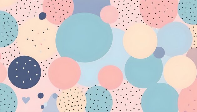 Memphis background in cute pastel pattern background