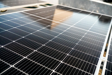 Solar energy panel photovoltaic cell. Solar energy system with photovoltaic solar cell panels