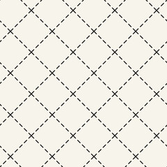 Vector seamless pattern. Repeating geometric elements. Stylish monochrome background design. - 762378144