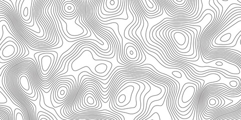 Topographic Map in Contour Line Light Topographic White seamless texture. Topography map pattern, Geographic curved, vector illustration. - obrazy, fototapety, plakaty