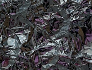 Crumpled foil. Close-up photo, background texture
