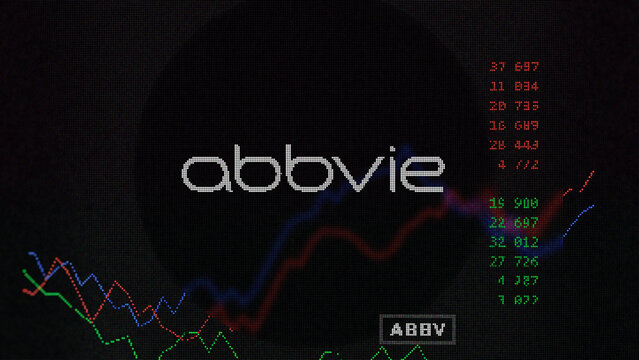 March 19th 2024 , North Chicago, Illinois. Close up on logo of AbbVie on the screen of an exchange. AbbVie price stocks, $ABBV on a device.