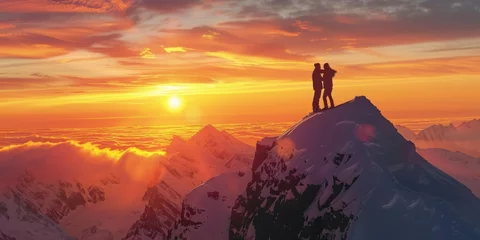 Zelfklevend Fotobehang HD Mountain Summit Sunrise © DADA