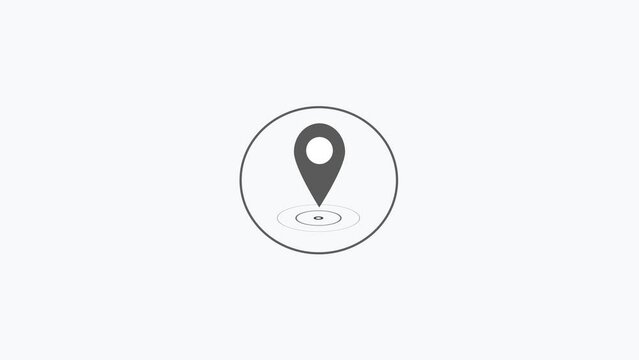 Location tracking animated ,GPS  Location tracking animation and radio waves signal point with alpha channel.