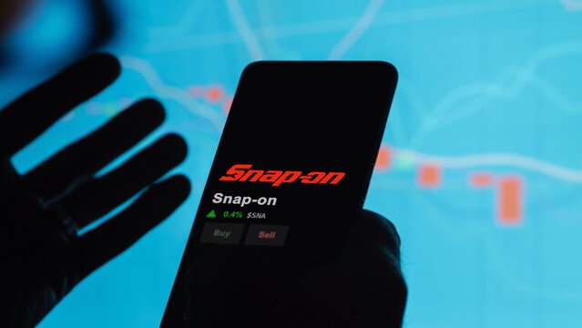 January 15th 2024. The logo of Snap-on on the screen of an exchange. Snap-on price stocks, $SNA on a device.