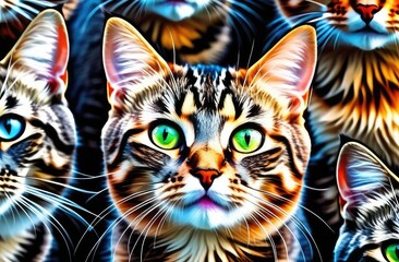 Cute kittens in close-up