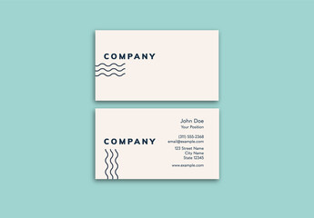 Business Card Template with Wavy Line Pattern