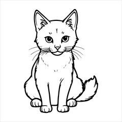 A minimalistic cat sketch using only lines for its outline and details.