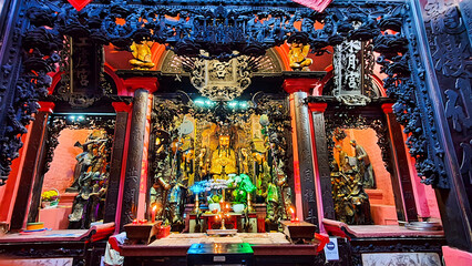 Interior View With Statues Of Jade Emperor Pagoda In District 1 Of Ho Chi Minh City, Vietnam. This Pagoda Was Built In 1892 By Chinese And Very Famous In Ho Chi Minh City.